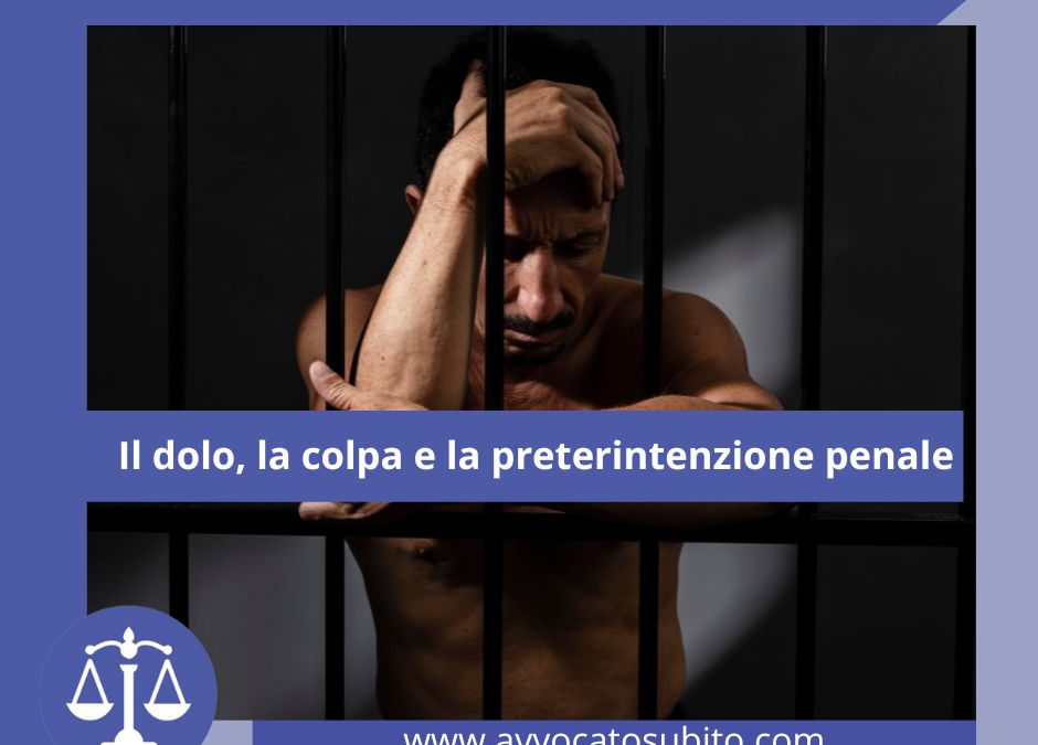 Il dolo la colpa e la preterintenzione penale