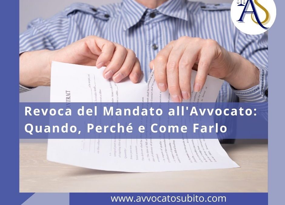 Revoca del Mandato all’Avvocato